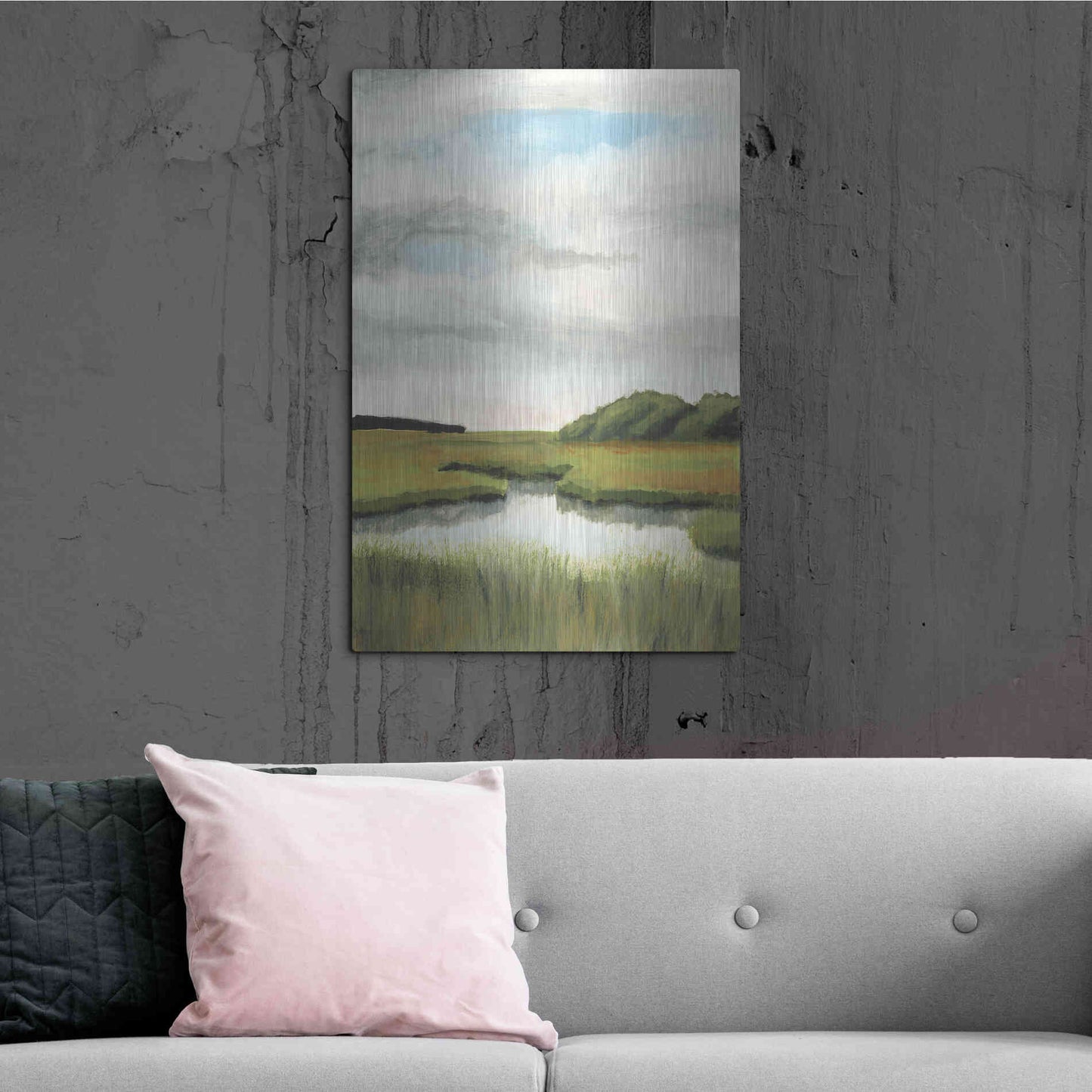 Luxe Metal Art 'Marsh Landscapes II' by Naomi McCavitt, Metal Wall Art,24x36