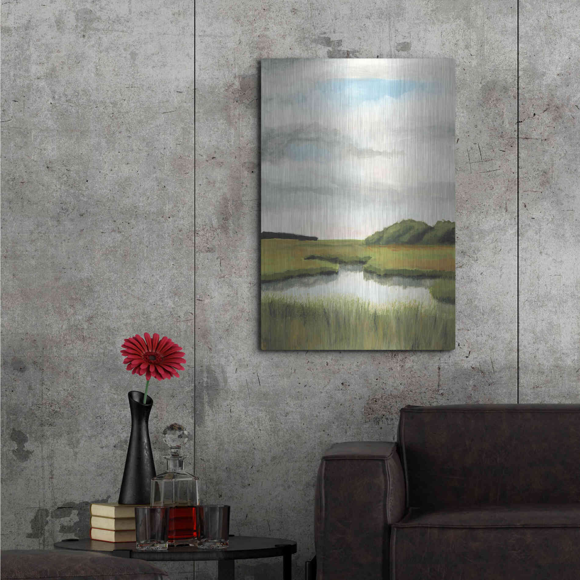 Luxe Metal Art 'Marsh Landscapes II' by Naomi McCavitt, Metal Wall Art,24x36