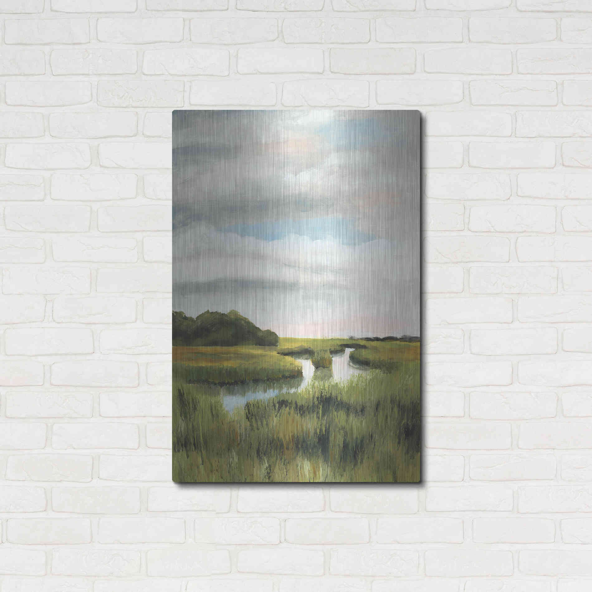 Luxe Metal Art 'Marsh Landscapes I' by Naomi McCavitt, Metal Wall Art,24x36