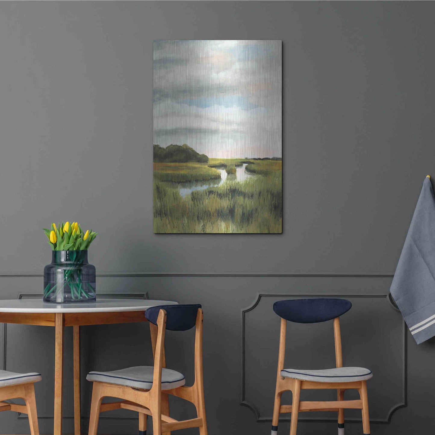 Luxe Metal Art 'Marsh Landscapes I' by Naomi McCavitt, Metal Wall Art,24x36