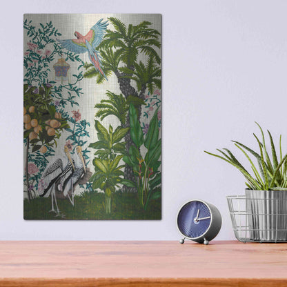 Luxe Metal Art 'Paradis Chinoiserie II' by Naomi McCavitt, Metal Wall Art,12x16