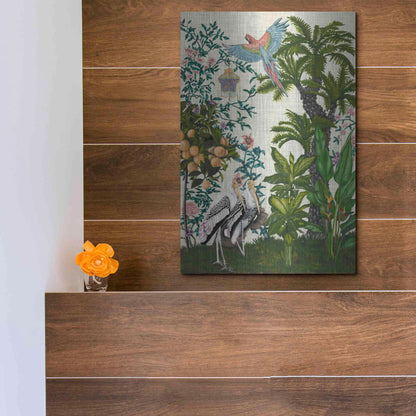 Luxe Metal Art 'Paradis Chinoiserie II' by Naomi McCavitt, Metal Wall Art,12x16