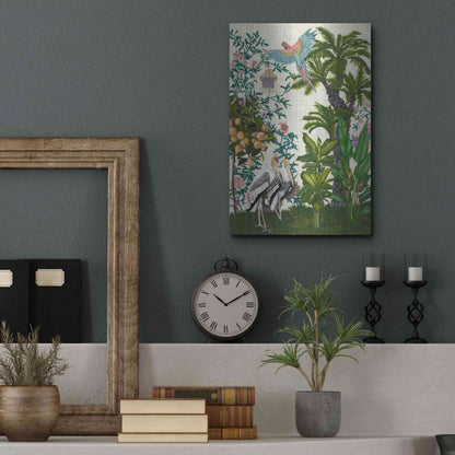 Luxe Metal Art 'Paradis Chinoiserie II' by Naomi McCavitt, Metal Wall Art,12x16