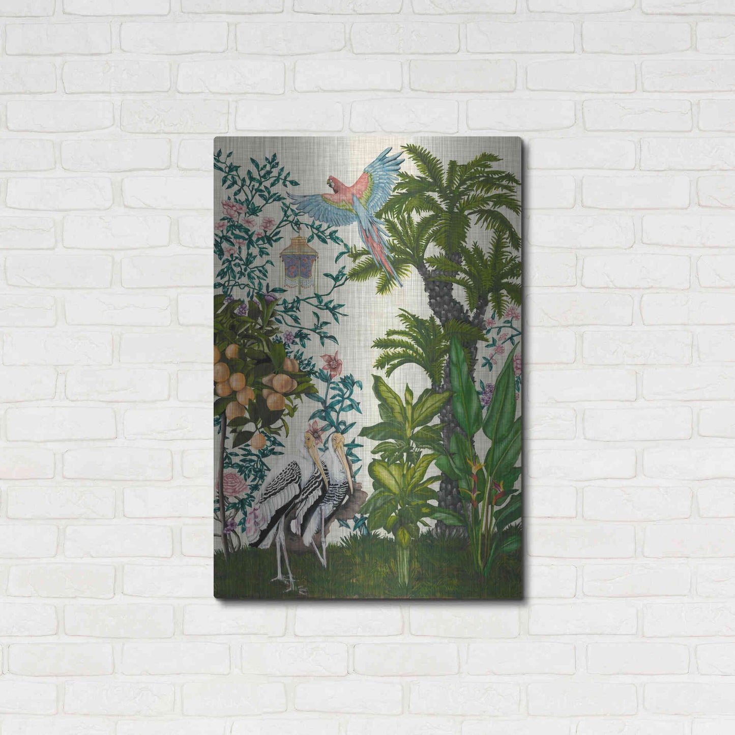 Luxe Metal Art 'Paradis Chinoiserie II' by Naomi McCavitt, Metal Wall Art,24x36