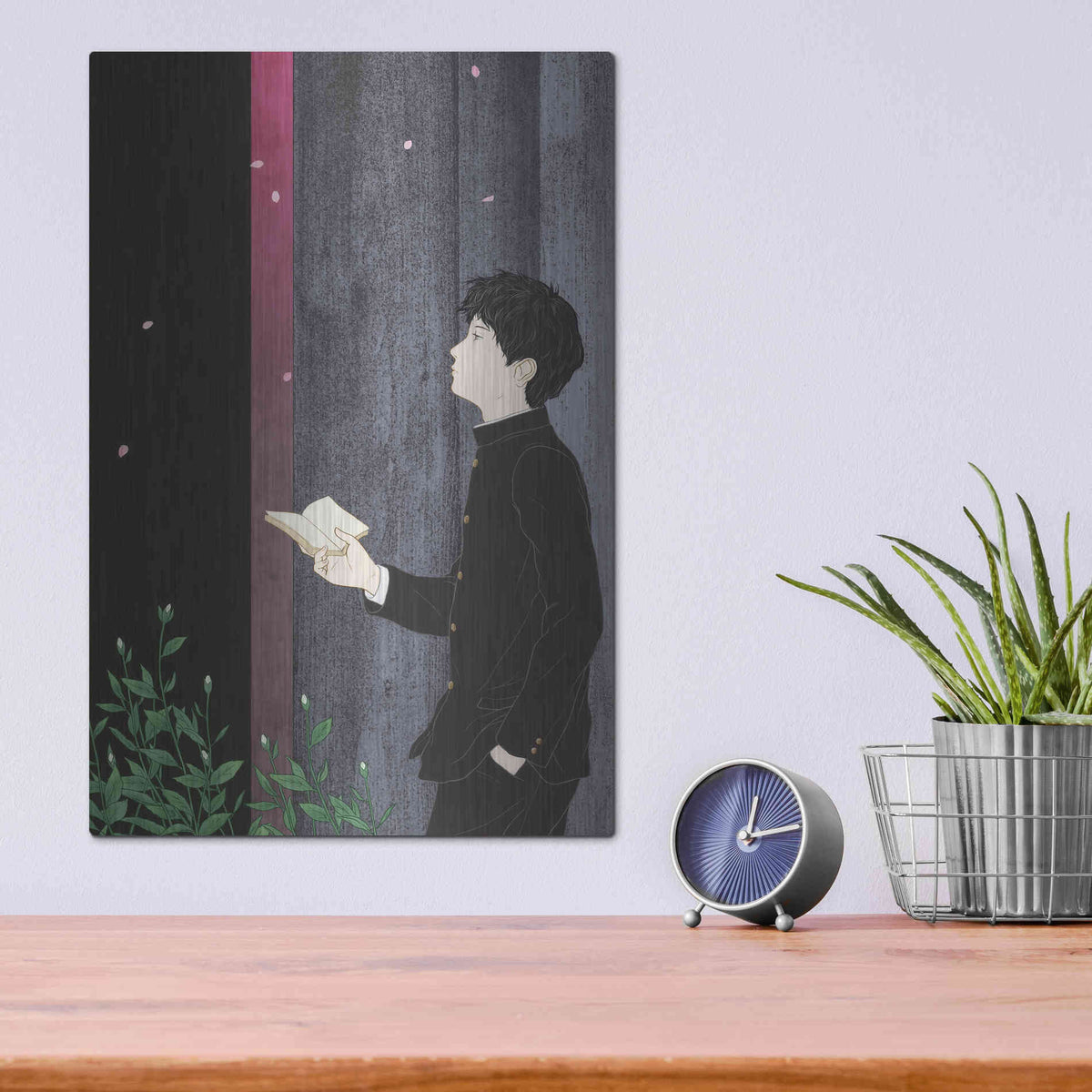 Luxe Metal Art 'Sakura' by Sai Tamiya, Metal Wall Art,12x16