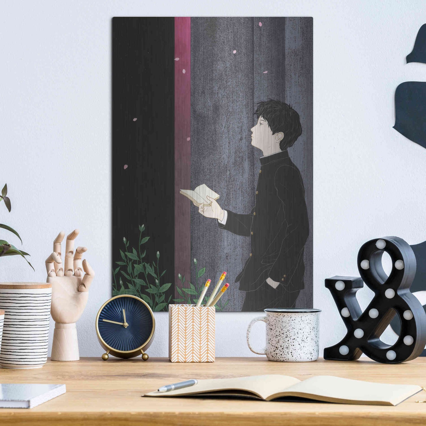 Luxe Metal Art 'Sakura' by Sai Tamiya, Metal Wall Art,12x16