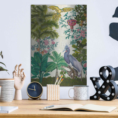 Luxe Metal Art 'Paradis Chinoiserie I' by Naomi McCavitt, Metal Wall Art,12x16