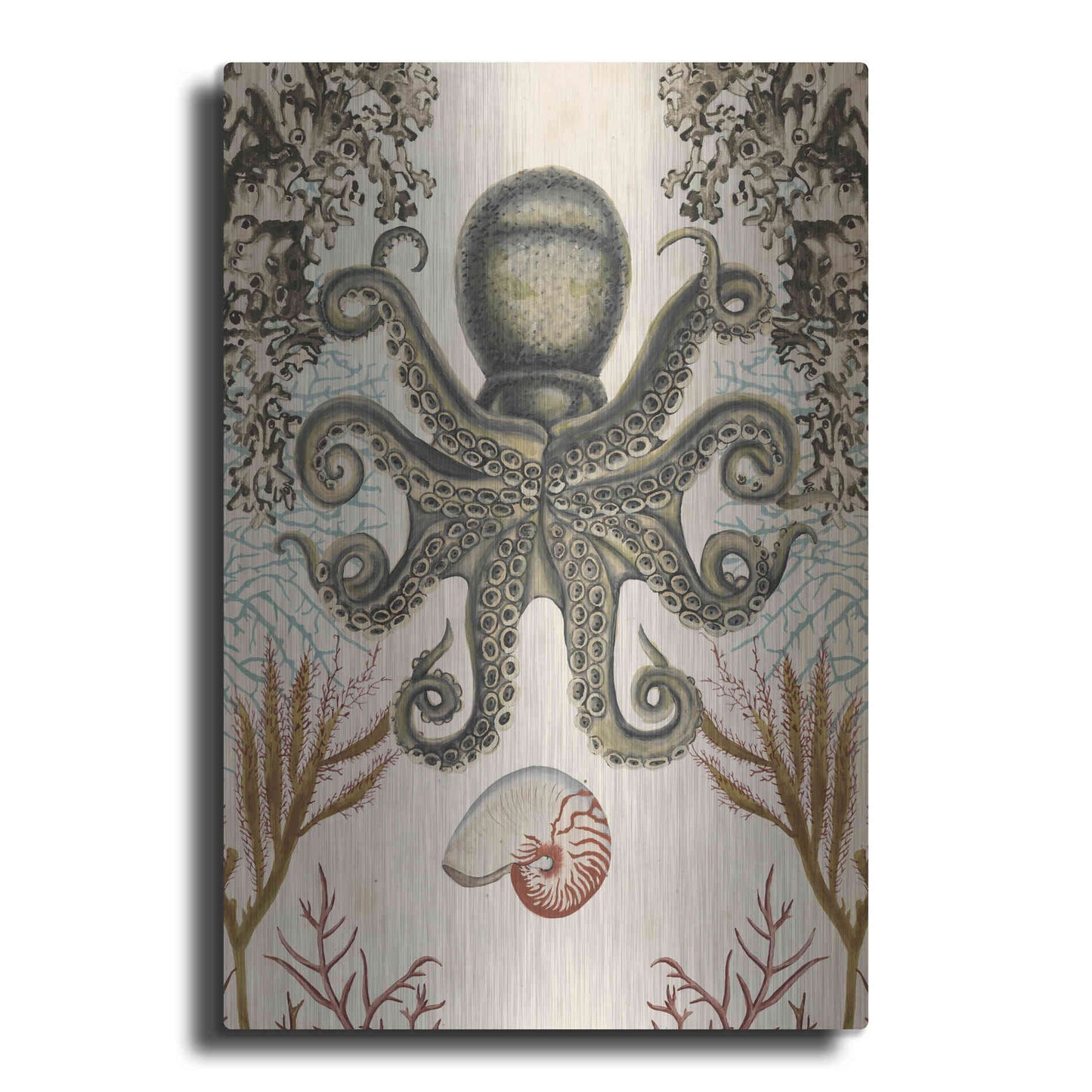 Luxe Metal Art 'Antiquarian Menagerie-Octopus' by Naomi McCavitt, Metal Wall Art