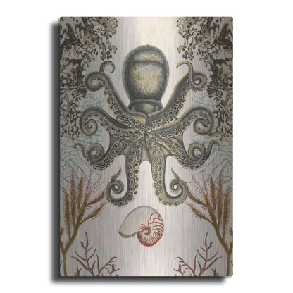 Luxe Metal Art 'Antiquarian Menagerie-Octopus' by Naomi McCavitt, Metal Wall Art