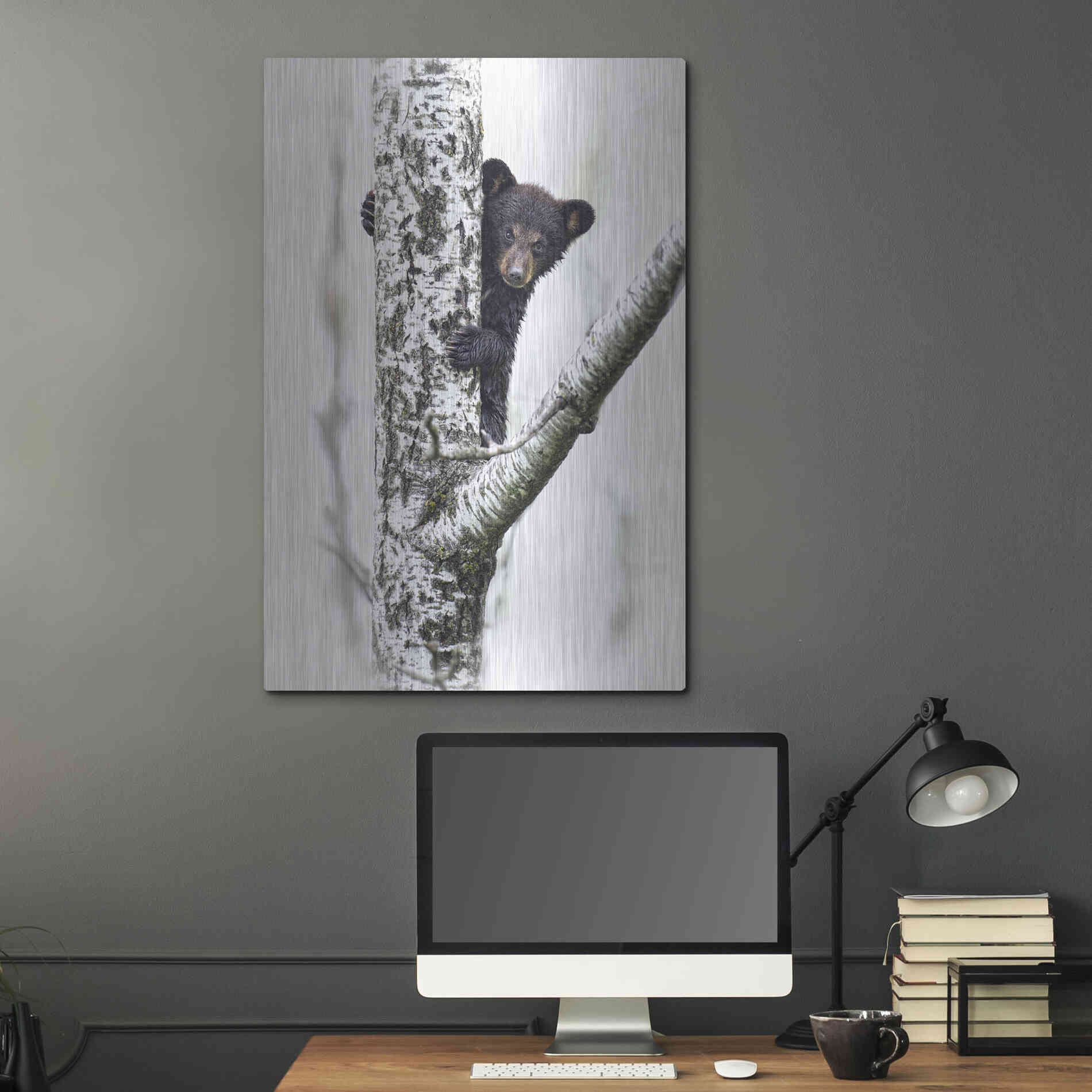 Luxe Metal Art 'Bears at Play V' by PH Burchett, Metal Wall Art,24x36