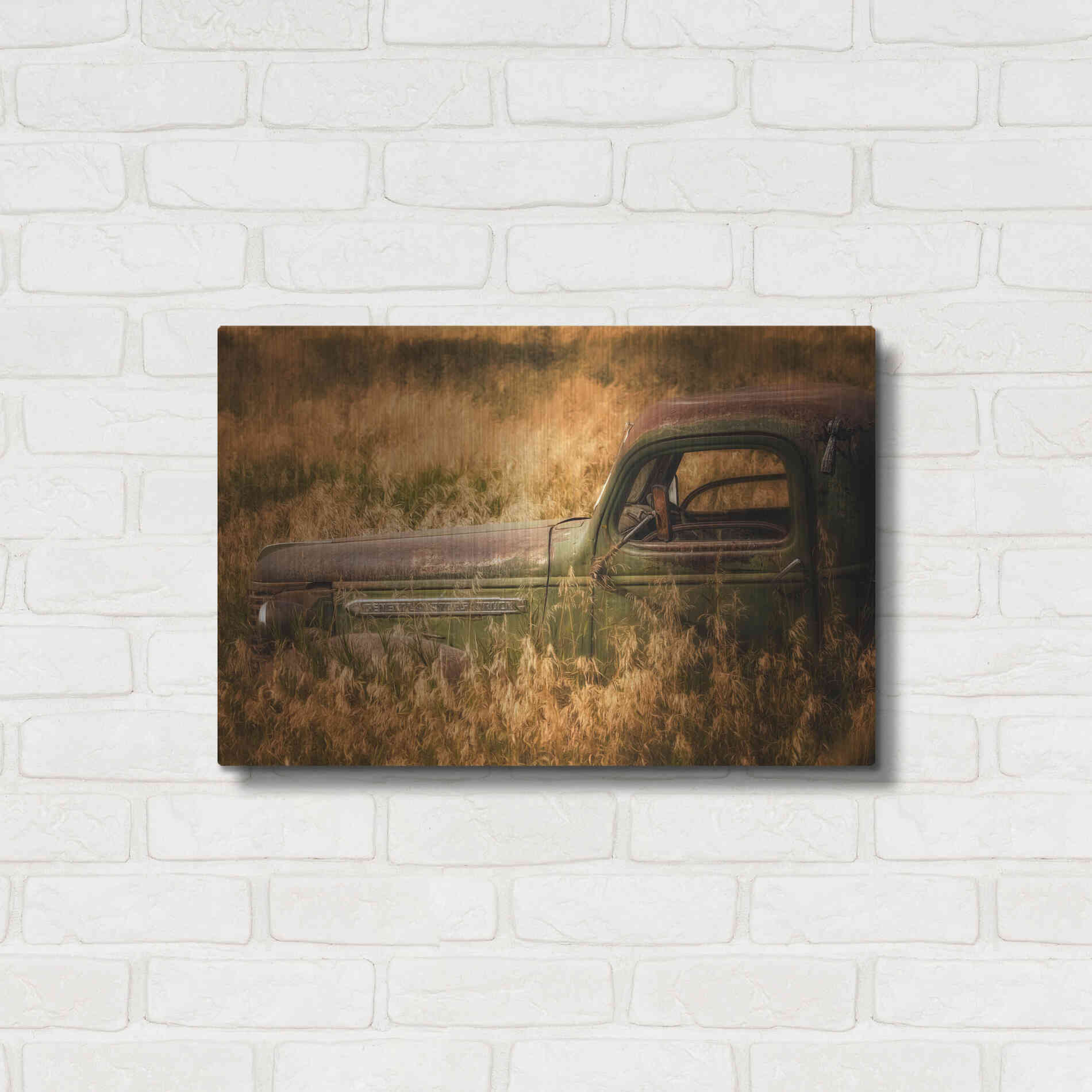 Luxe Metal Art 'Farm and Field V' by PH Burchett, Metal Wall Art,24x16