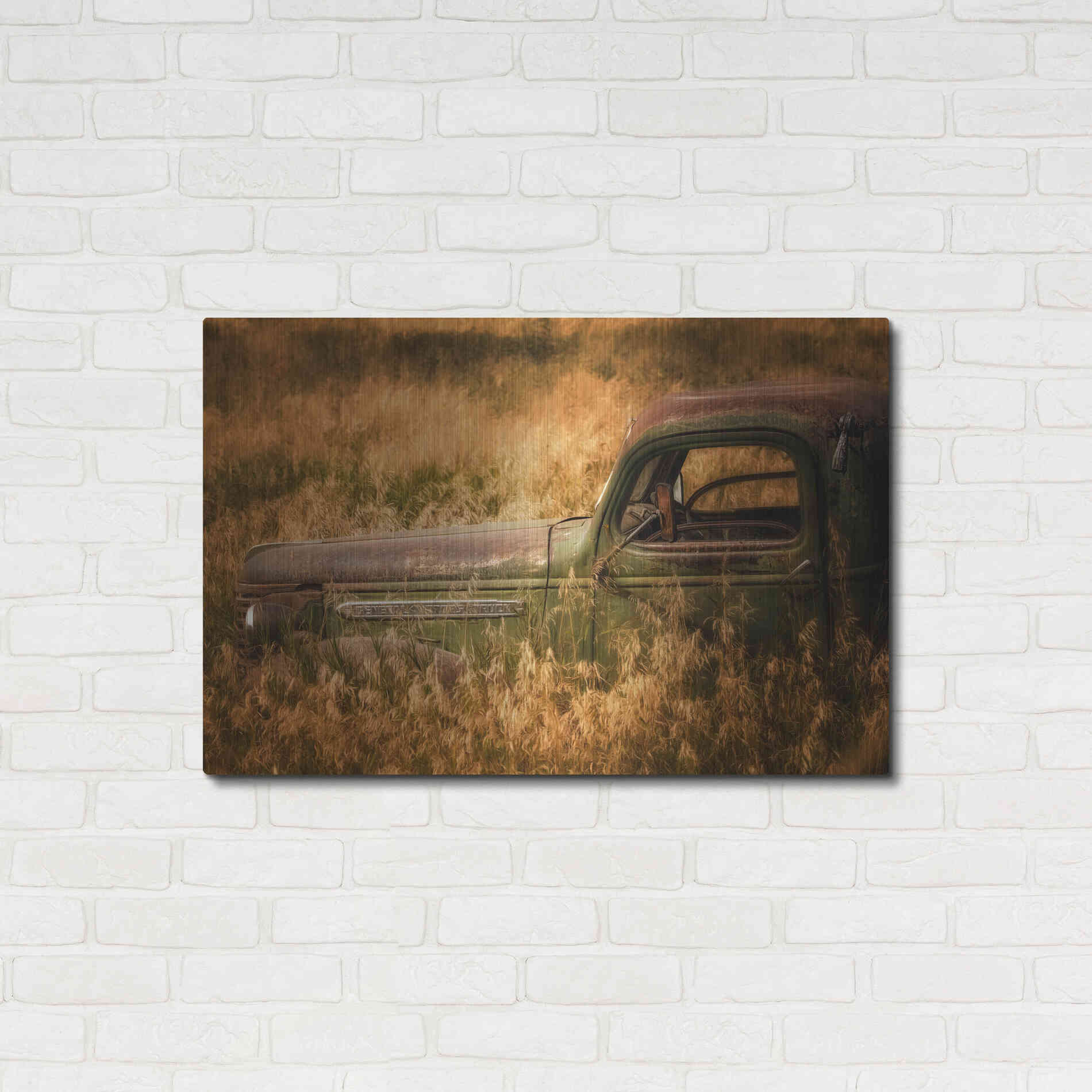 Luxe Metal Art 'Farm and Field V' by PH Burchett, Metal Wall Art,36x24