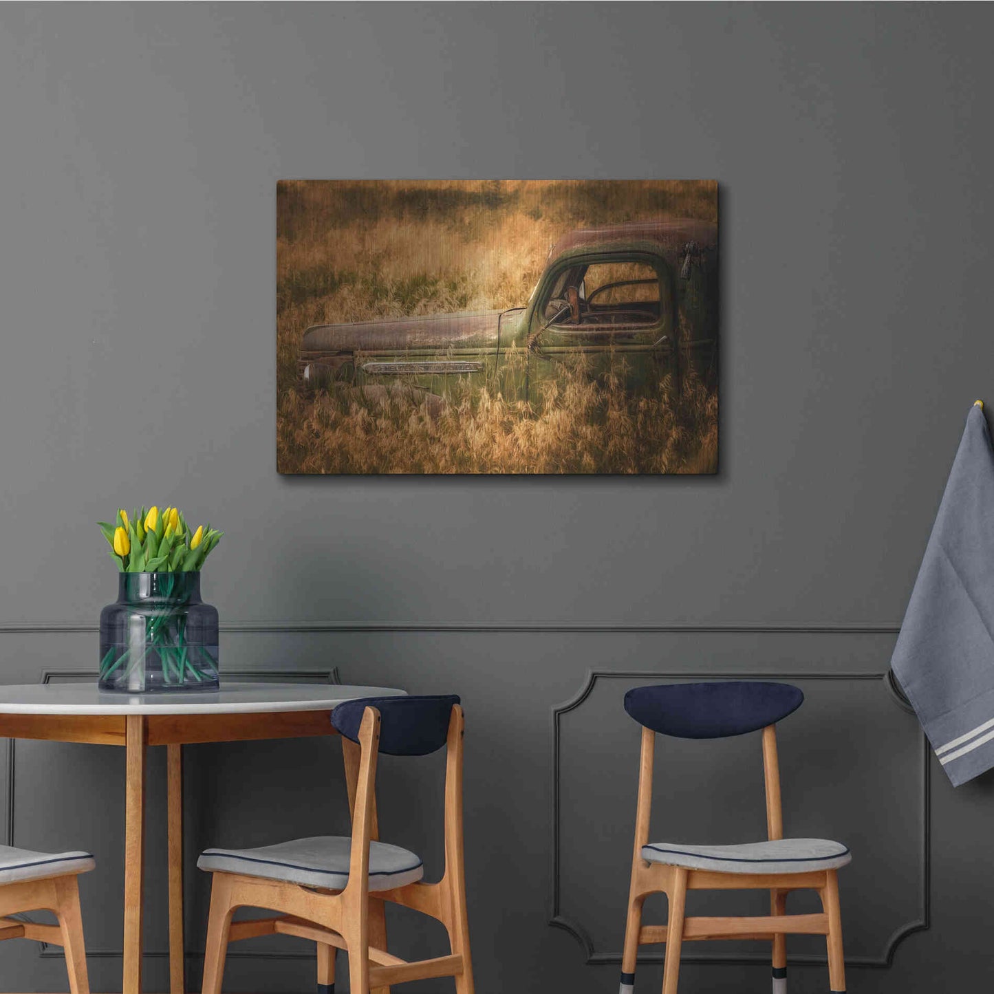 Luxe Metal Art 'Farm and Field V' by PH Burchett, Metal Wall Art,36x24