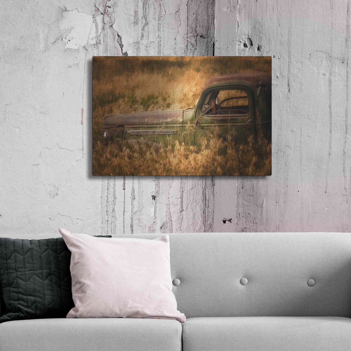 Luxe Metal Art 'Farm and Field V' by PH Burchett, Metal Wall Art,36x24