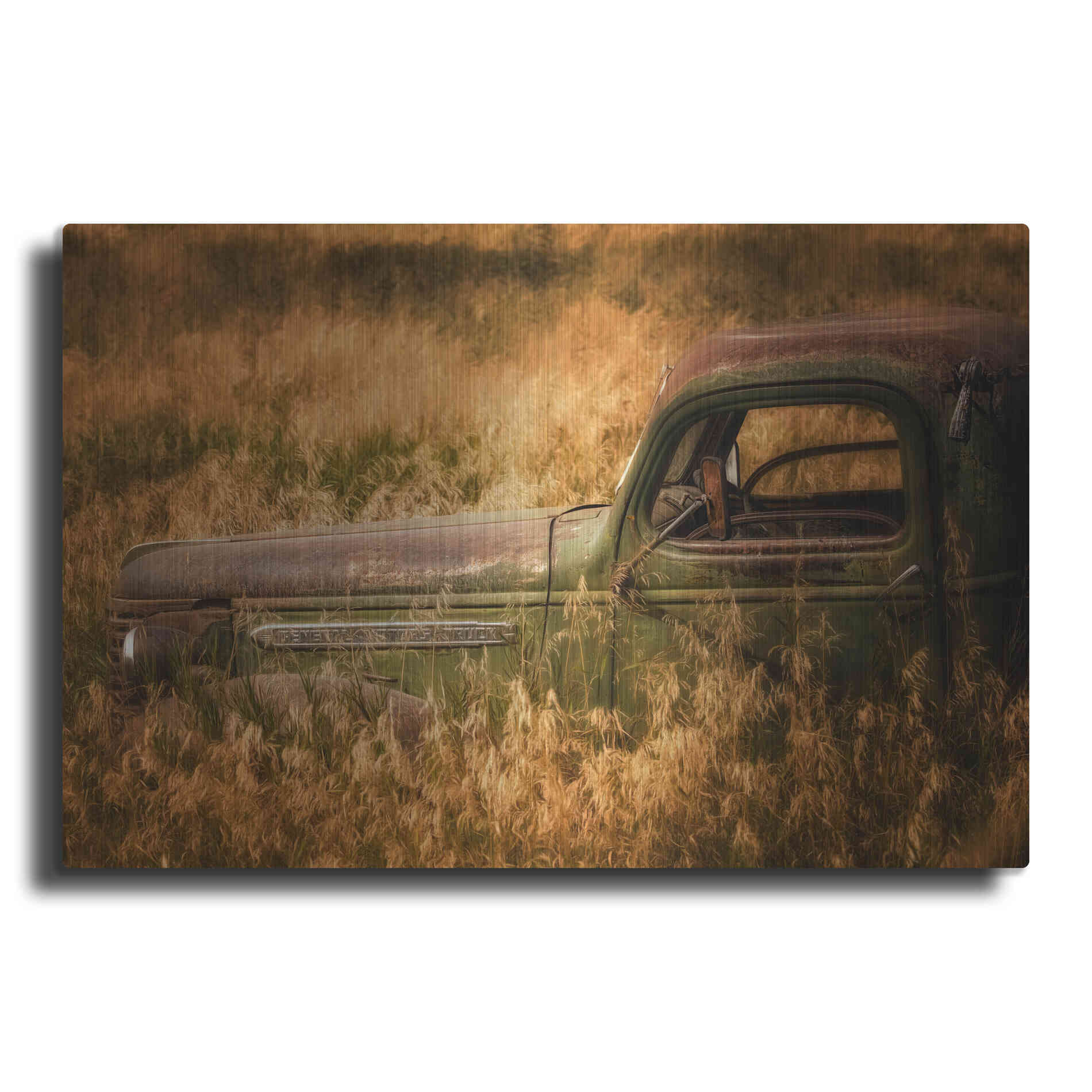 Luxe Metal Art 'Farm and Field V' by PH Burchett, Metal Wall Art