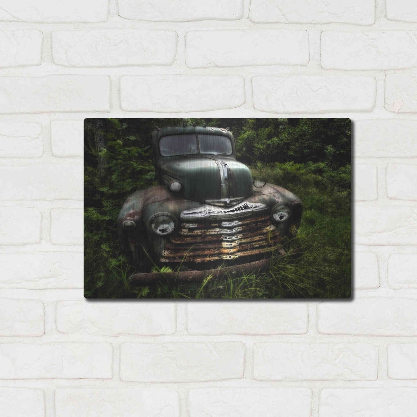 Luxe Metal Art 'Rusty Auto I' by PH Burchett, Metal Wall Art,16x12