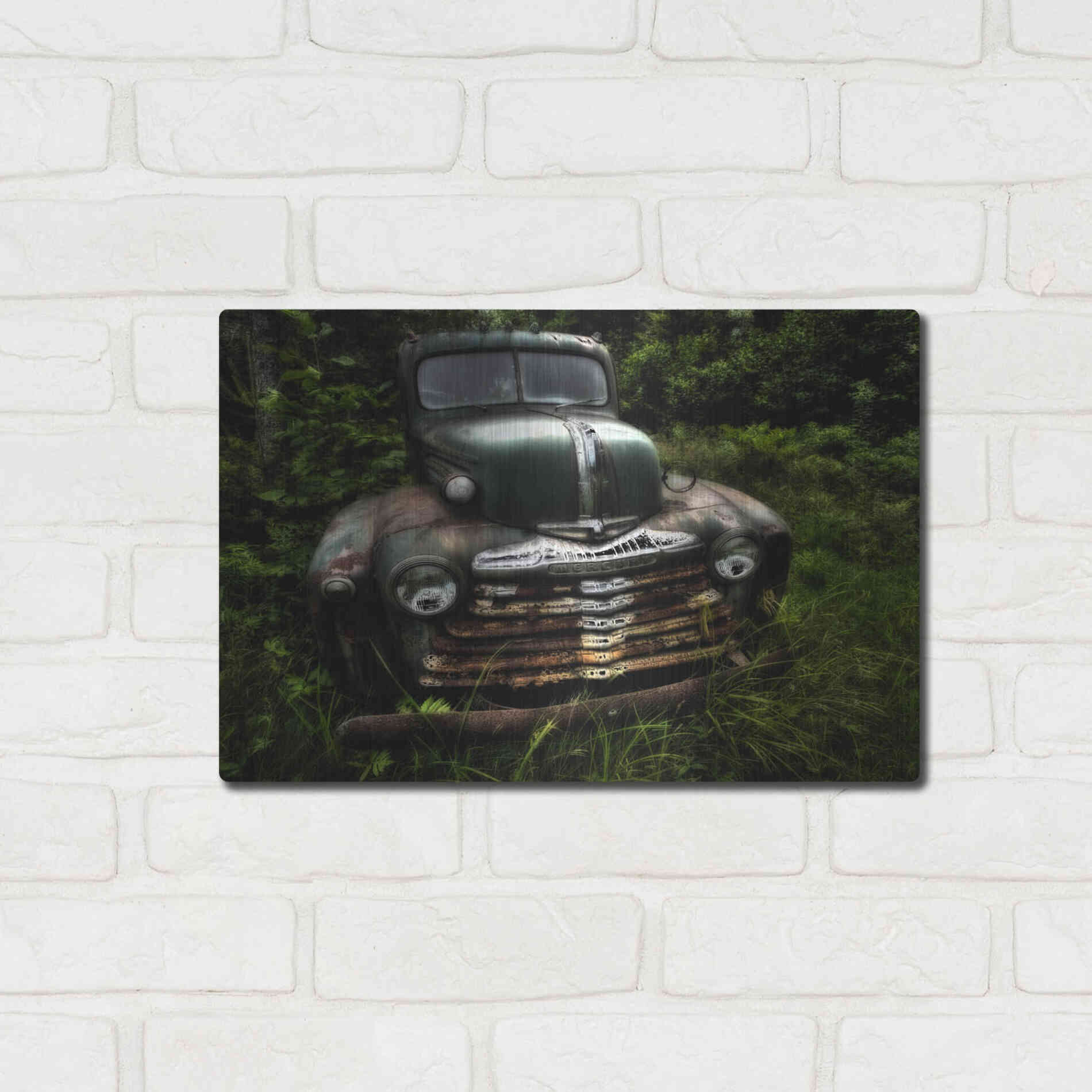 Luxe Metal Art 'Rusty Auto I' by PH Burchett, Metal Wall Art,16x12