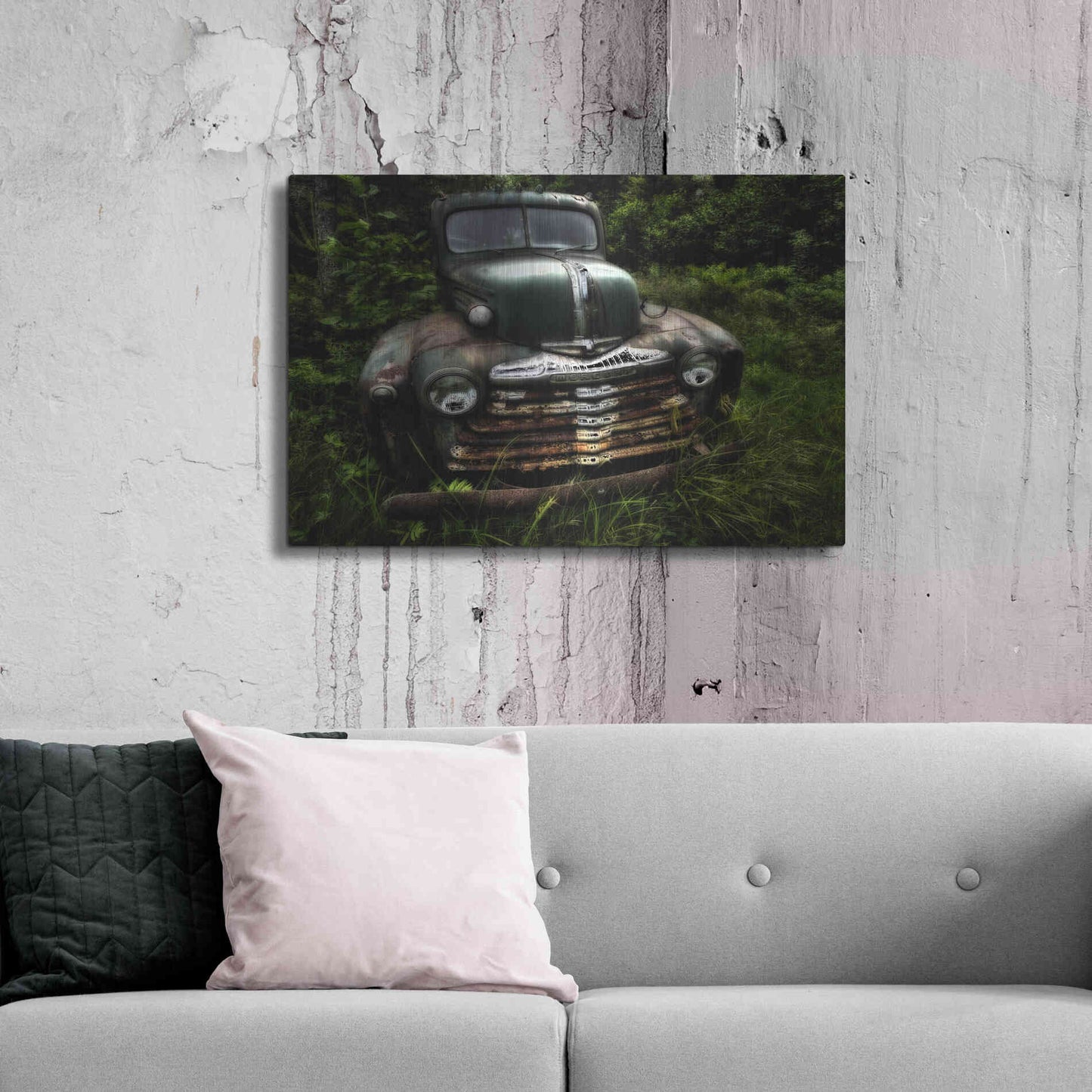 Luxe Metal Art 'Rusty Auto I' by PH Burchett, Metal Wall Art,36x24