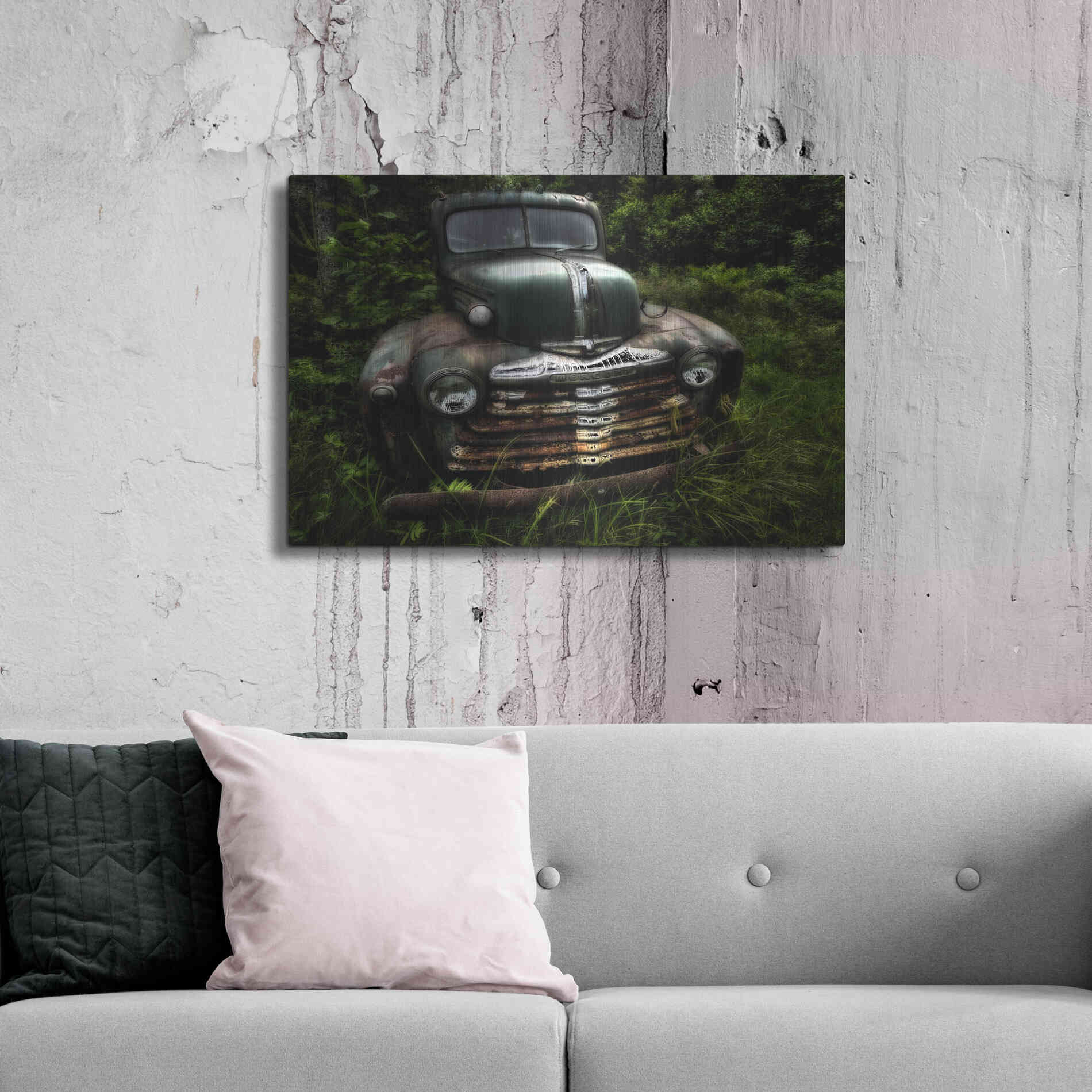 Luxe Metal Art 'Rusty Auto I' by PH Burchett, Metal Wall Art,36x24