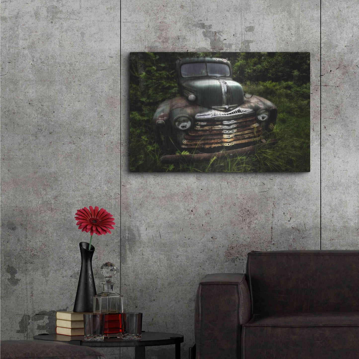 Luxe Metal Art 'Rusty Auto I' by PH Burchett, Metal Wall Art,36x24