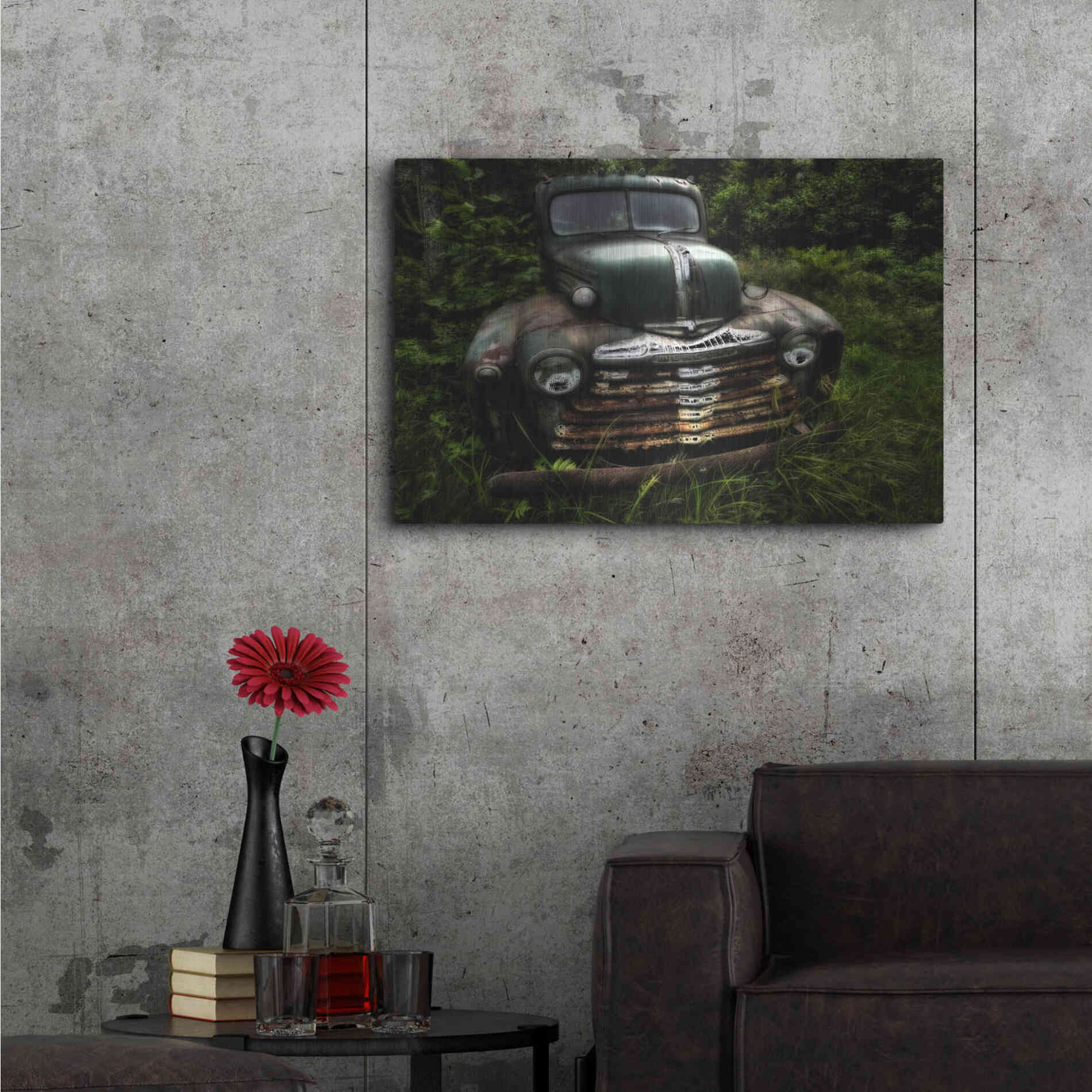 Luxe Metal Art 'Rusty Auto I' by PH Burchett, Metal Wall Art,36x24