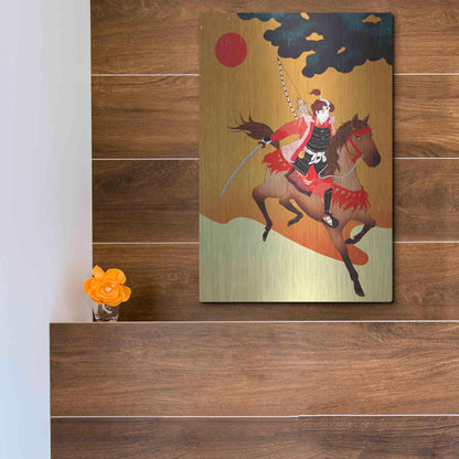 Luxe Metal Art 'Samurai' by Sai Tamiya, Metal Wall Art,12x16