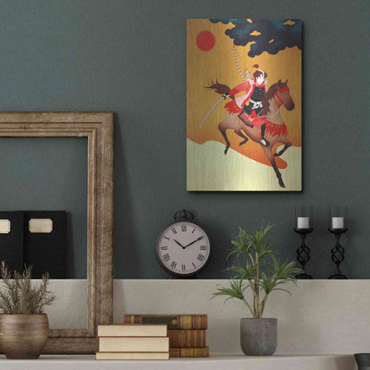 Luxe Metal Art 'Samurai' by Sai Tamiya, Metal Wall Art,12x16