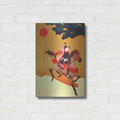Luxe Metal Art 'Samurai' by Sai Tamiya, Metal Wall Art,16x24