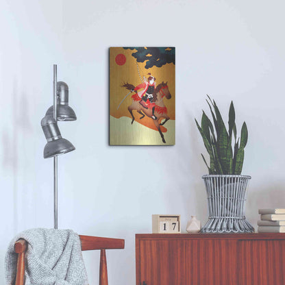 Luxe Metal Art 'Samurai' by Sai Tamiya, Metal Wall Art,16x24