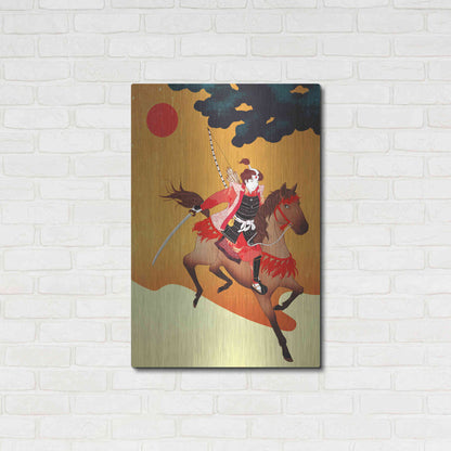 Luxe Metal Art 'Samurai' by Sai Tamiya, Metal Wall Art,24x36