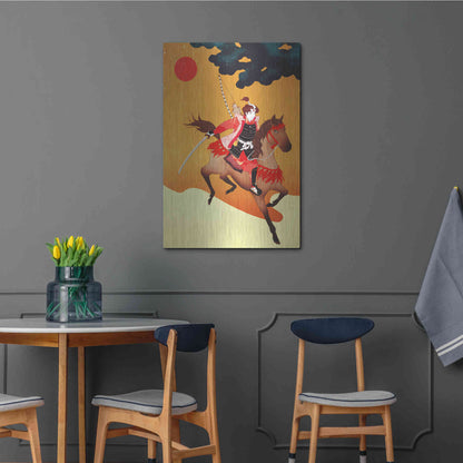 Luxe Metal Art 'Samurai' by Sai Tamiya, Metal Wall Art,24x36