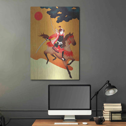 Luxe Metal Art 'Samurai' by Sai Tamiya, Metal Wall Art,24x36