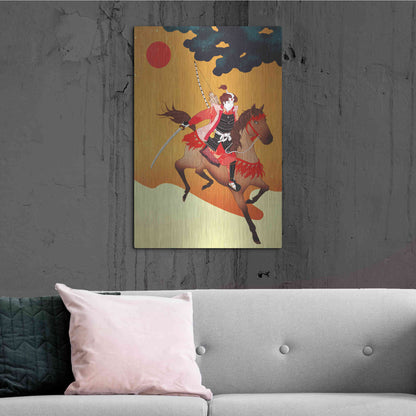 Luxe Metal Art 'Samurai' by Sai Tamiya, Metal Wall Art,24x36