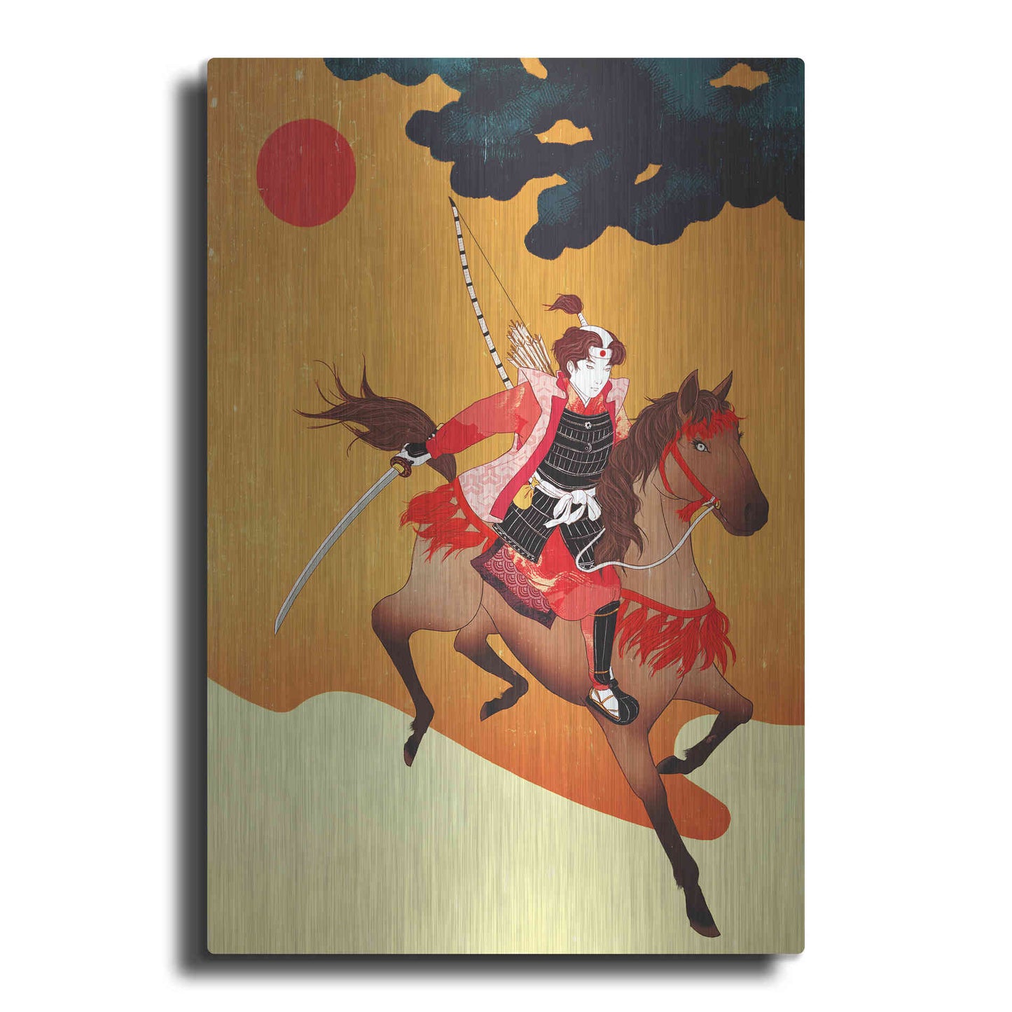 Luxe Metal Art 'Samurai' by Sai Tamiya, Metal Wall Art