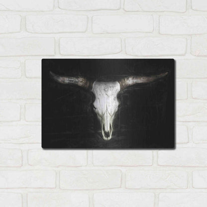 Luxe Metal Art 'Cow Skull' by PH Burchett, Metal Wall Art,16x12
