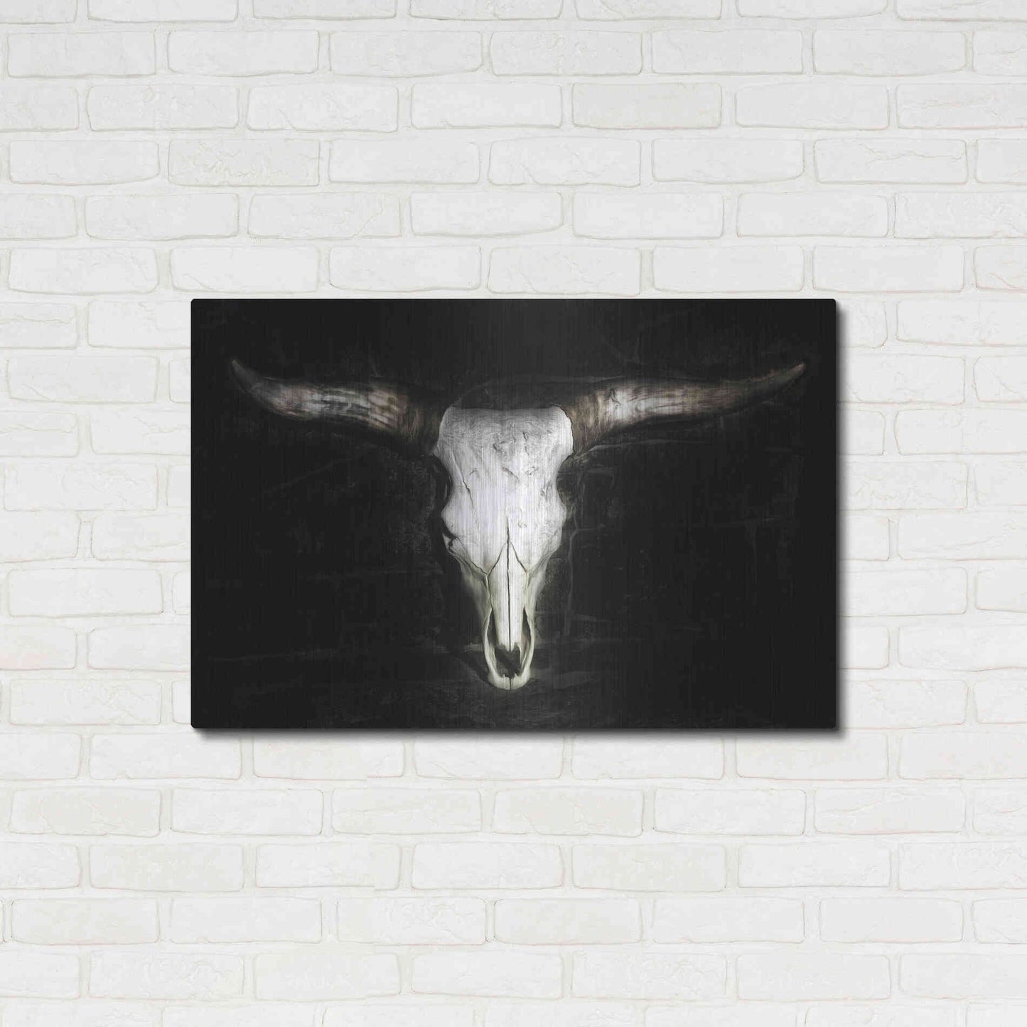 Luxe Metal Art 'Cow Skull' by PH Burchett, Metal Wall Art,36x24