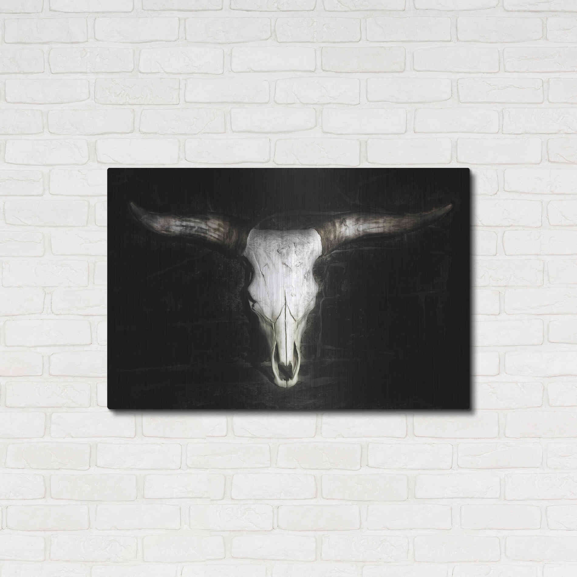 Luxe Metal Art 'Cow Skull' by PH Burchett, Metal Wall Art,36x24