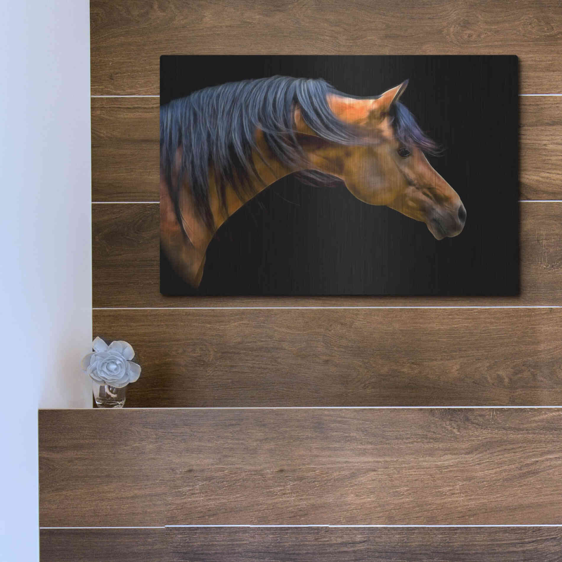 Luxe Metal Art 'Wind Swept' by PH Burchett, Metal Wall Art,16x12