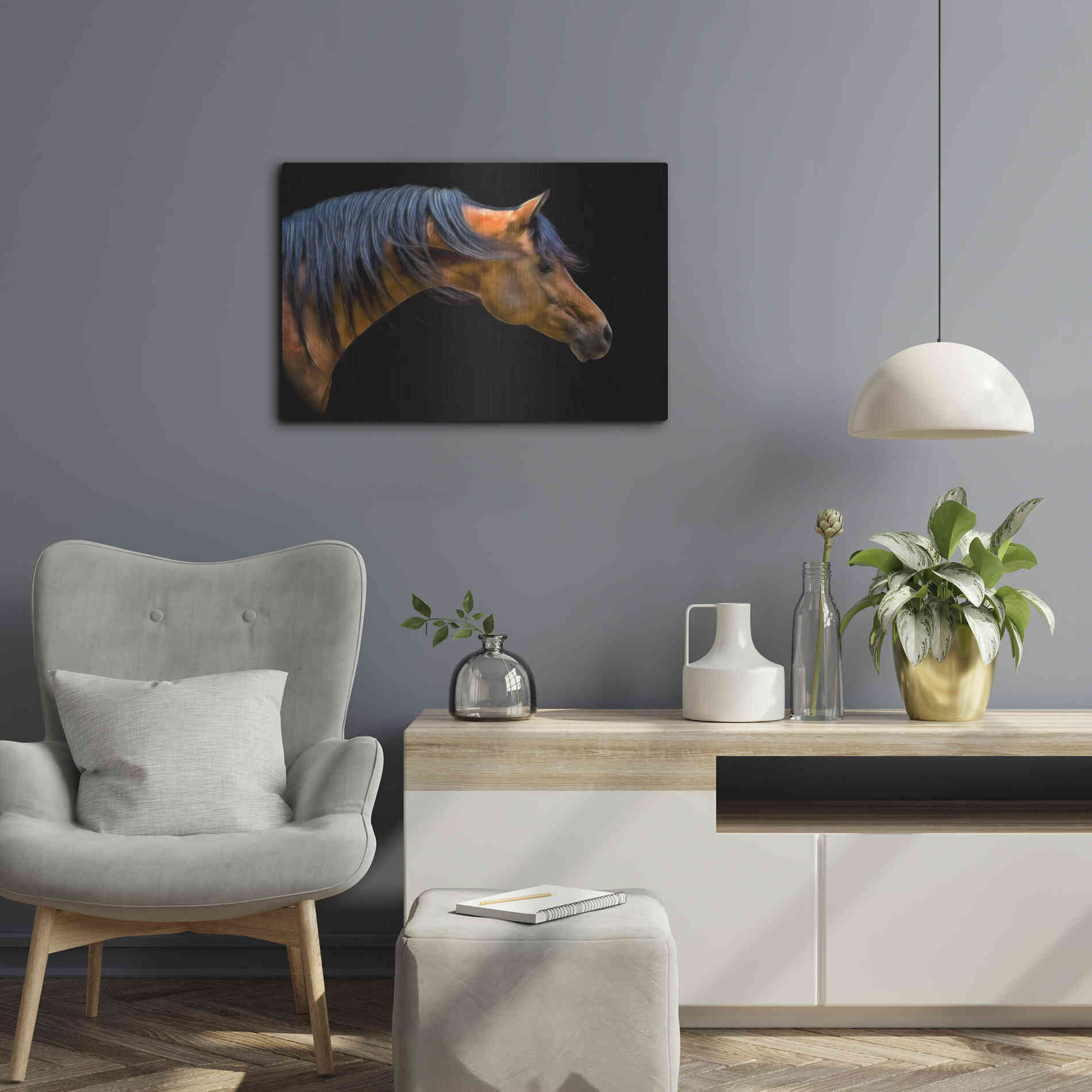 Luxe Metal Art 'Wind Swept' by PH Burchett, Metal Wall Art,24x16