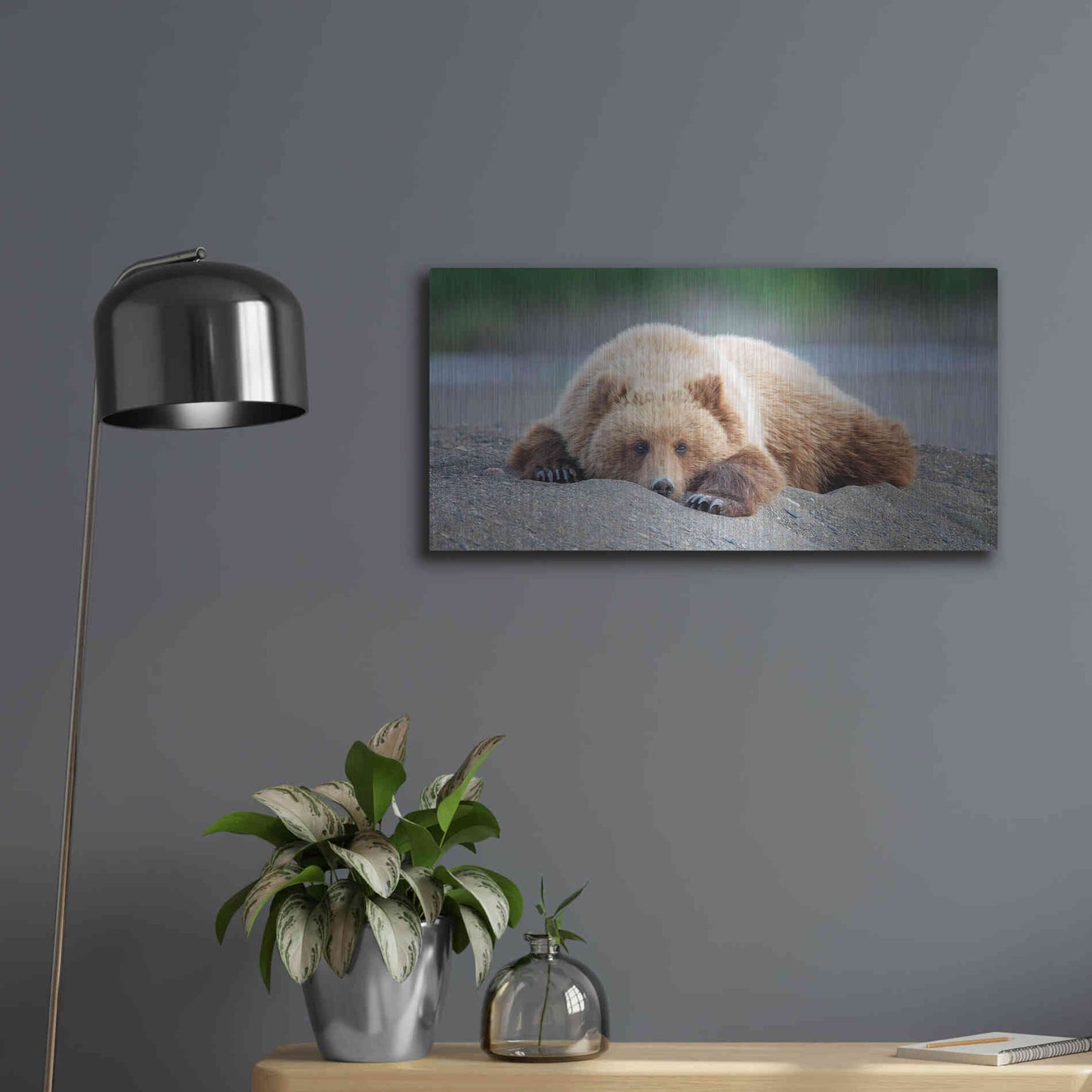 Luxe Metal Art 'Bear Life X' by PH Burchett, Metal Wall Art,24x12