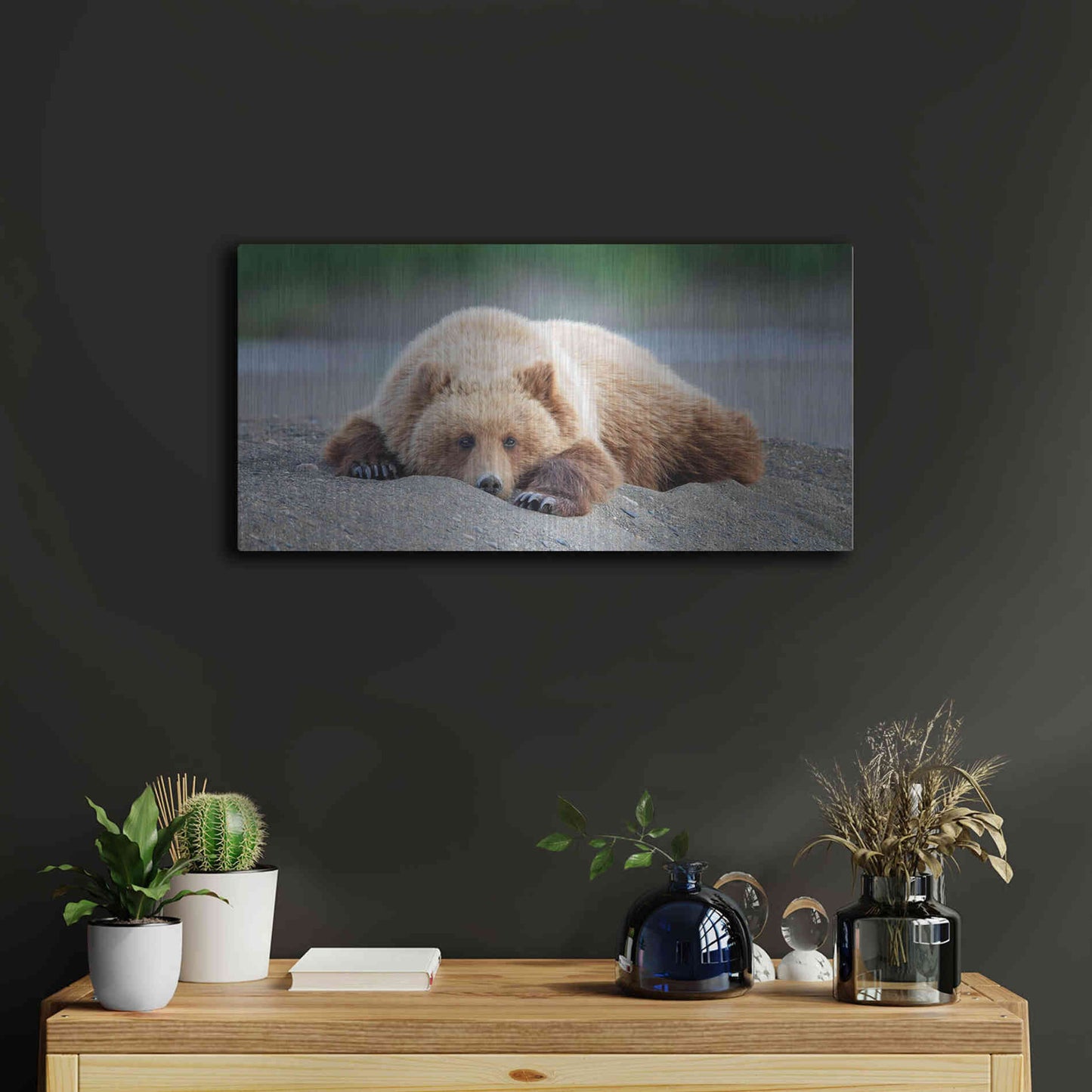 Luxe Metal Art 'Bear Life X' by PH Burchett, Metal Wall Art,24x12