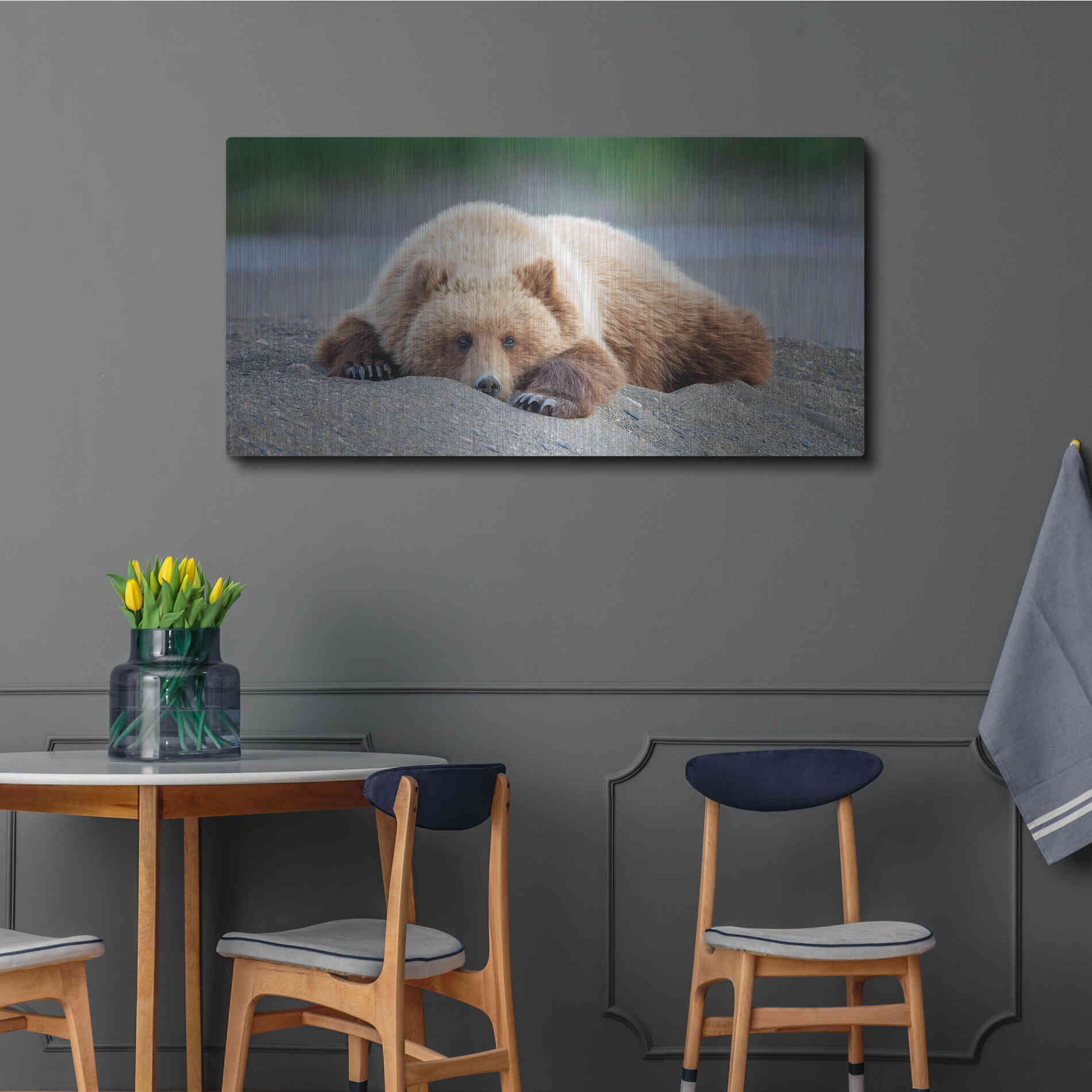 Luxe Metal Art 'Bear Life X' by PH Burchett, Metal Wall Art,48x24