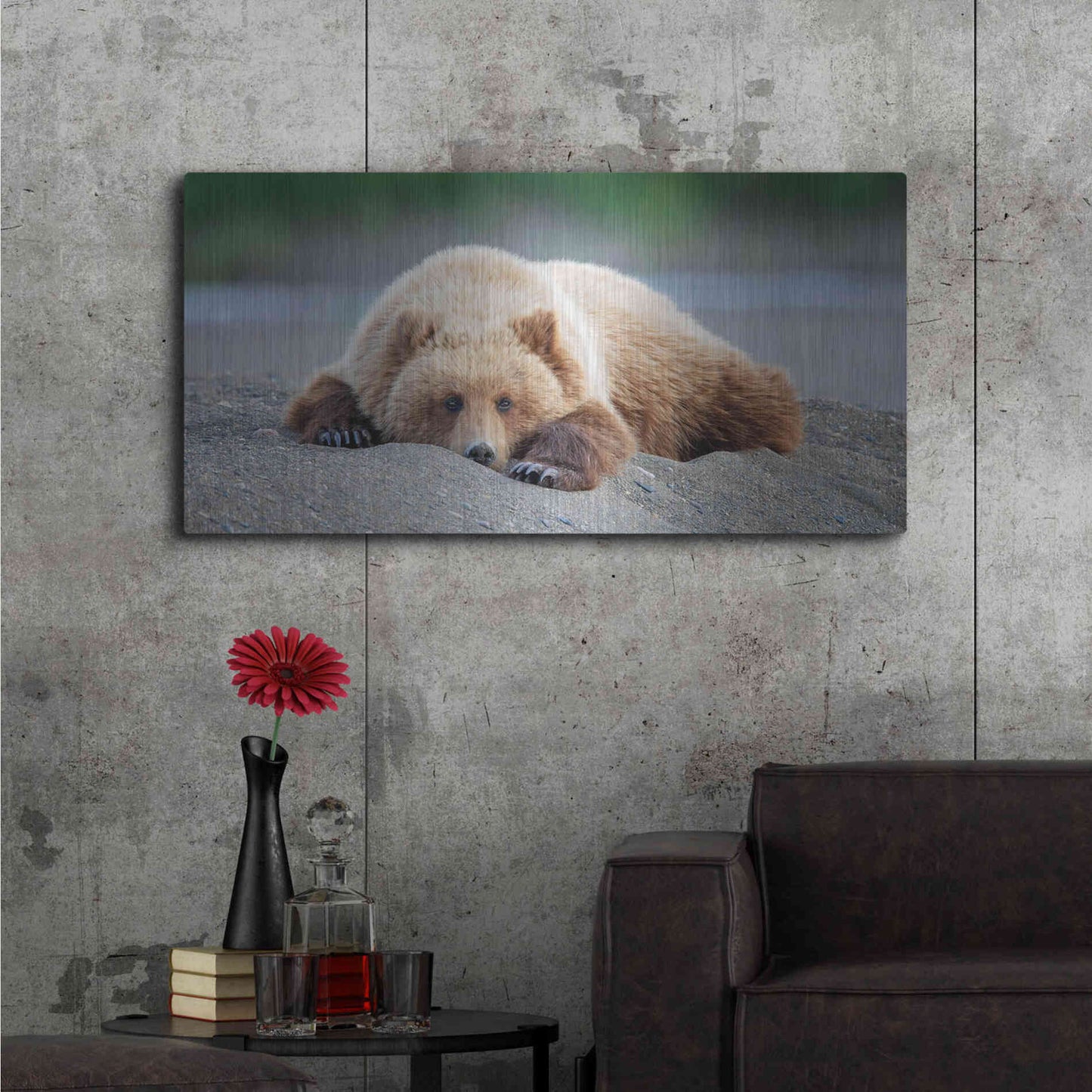 Luxe Metal Art 'Bear Life X' by PH Burchett, Metal Wall Art,48x24