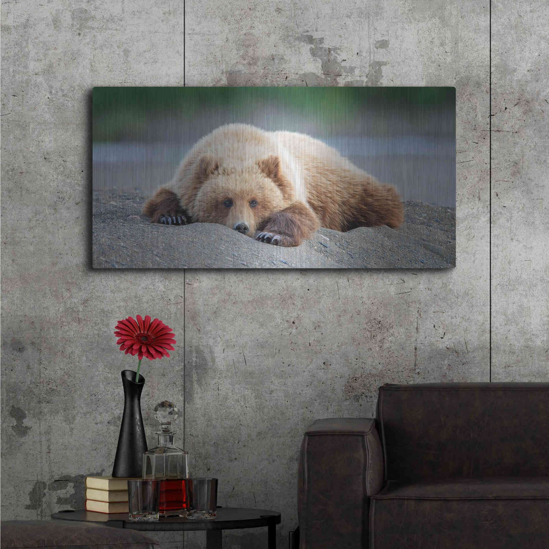Luxe Metal Art 'Bear Life X' by PH Burchett, Metal Wall Art,48x24