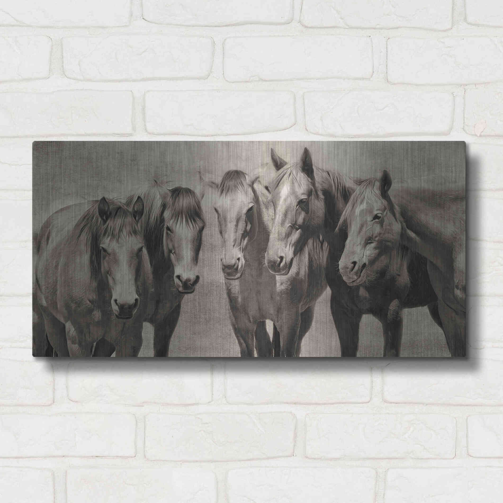 Luxe Metal Art 'Meeting of the Minds' by PH Burchett, Metal Wall Art,24x12