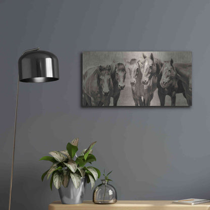 Luxe Metal Art 'Meeting of the Minds' by PH Burchett, Metal Wall Art,24x12