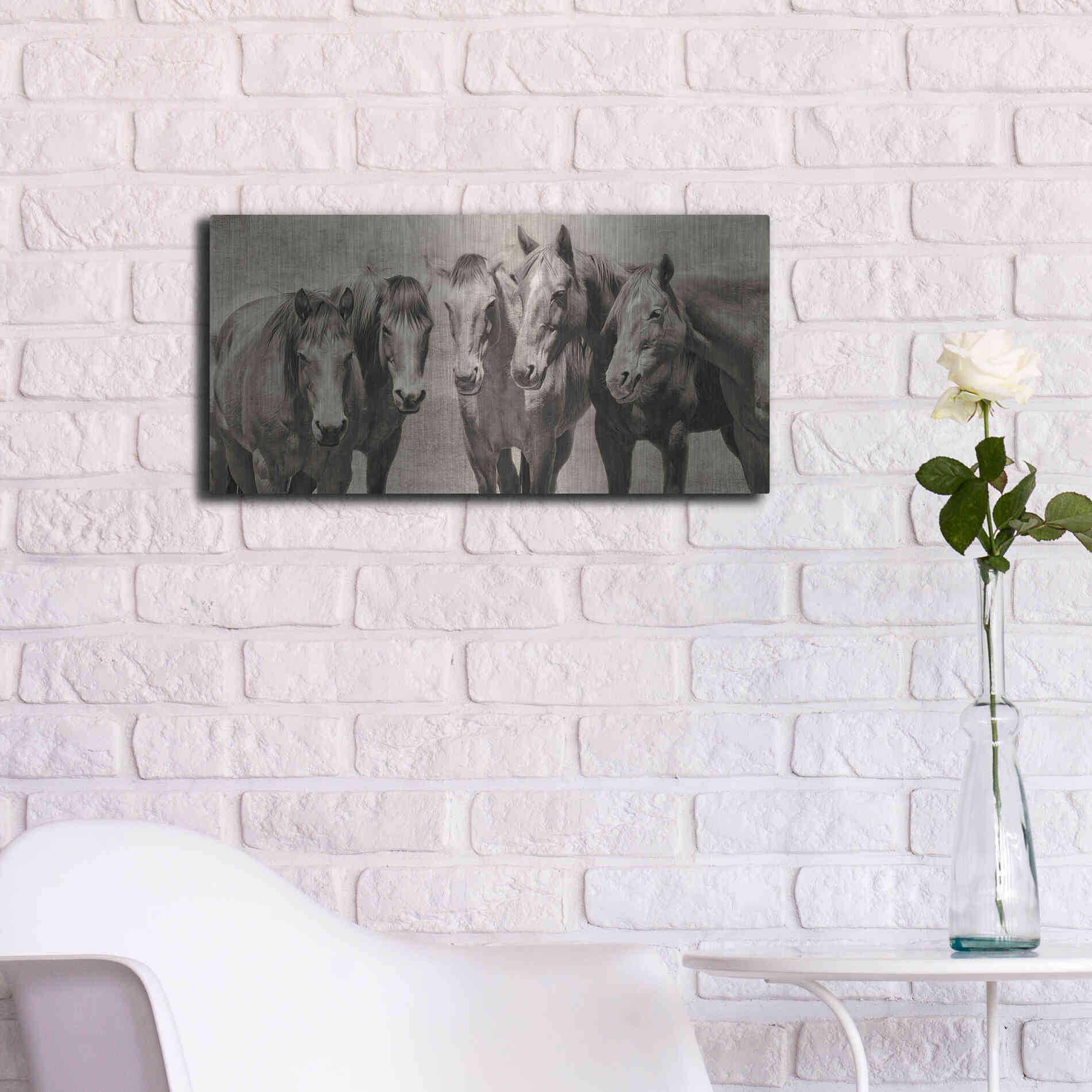 Luxe Metal Art 'Meeting of the Minds' by PH Burchett, Metal Wall Art,24x12