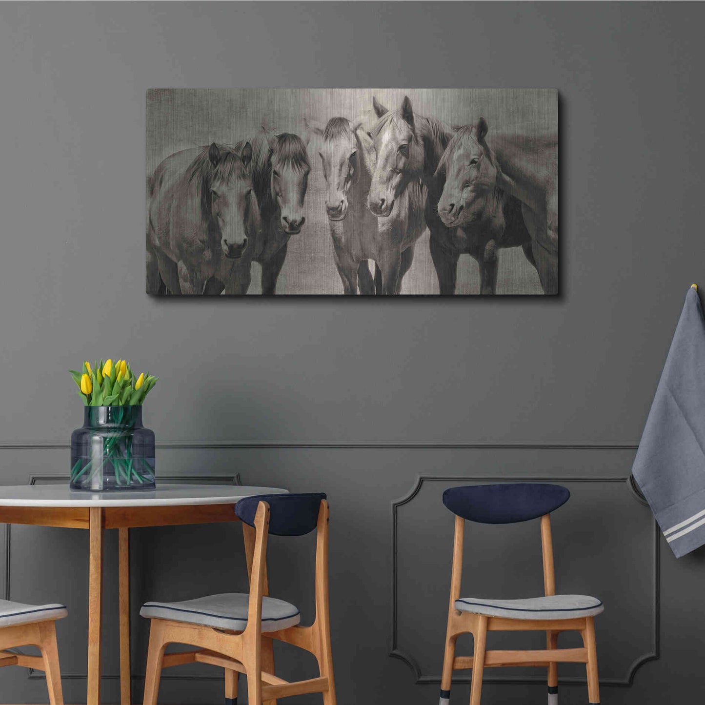 Luxe Metal Art 'Meeting of the Minds' by PH Burchett, Metal Wall Art,48x24