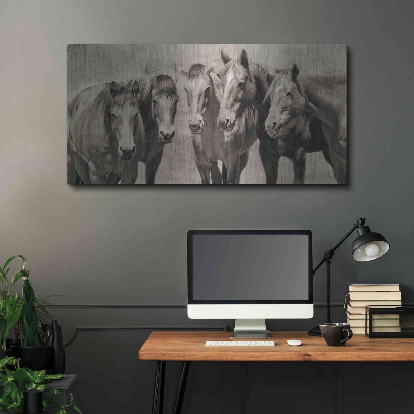 Luxe Metal Art 'Meeting of the Minds' by PH Burchett, Metal Wall Art,48x24
