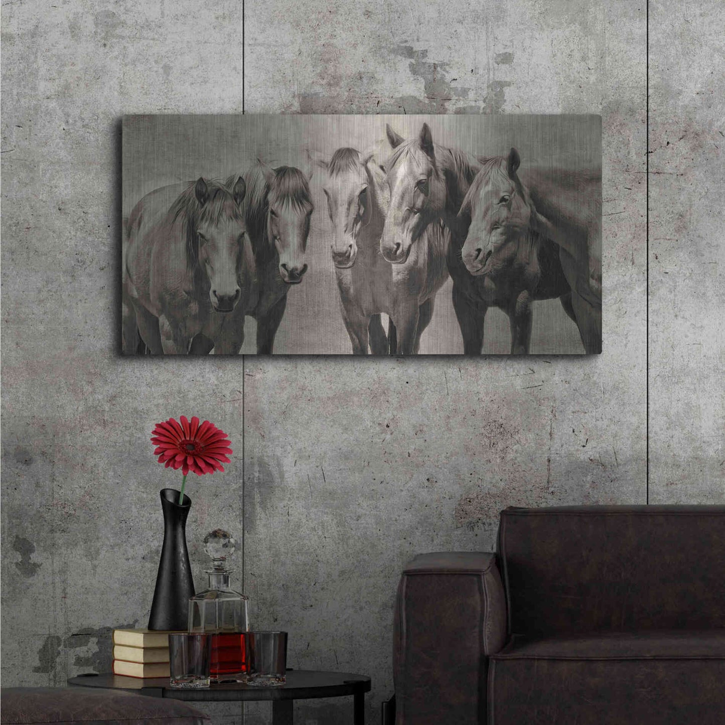 Luxe Metal Art 'Meeting of the Minds' by PH Burchett, Metal Wall Art,48x24